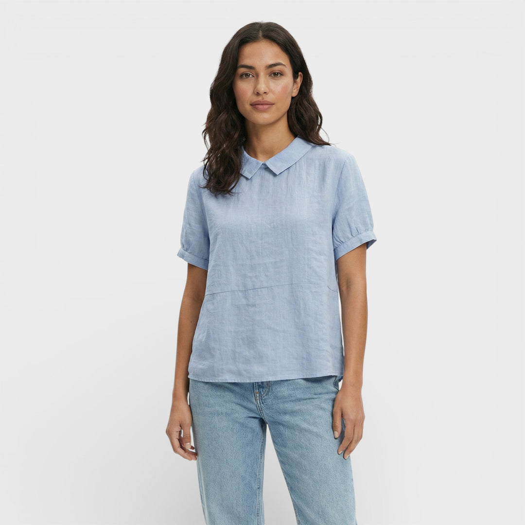 Blouse Manche Courte Col Rond Femme