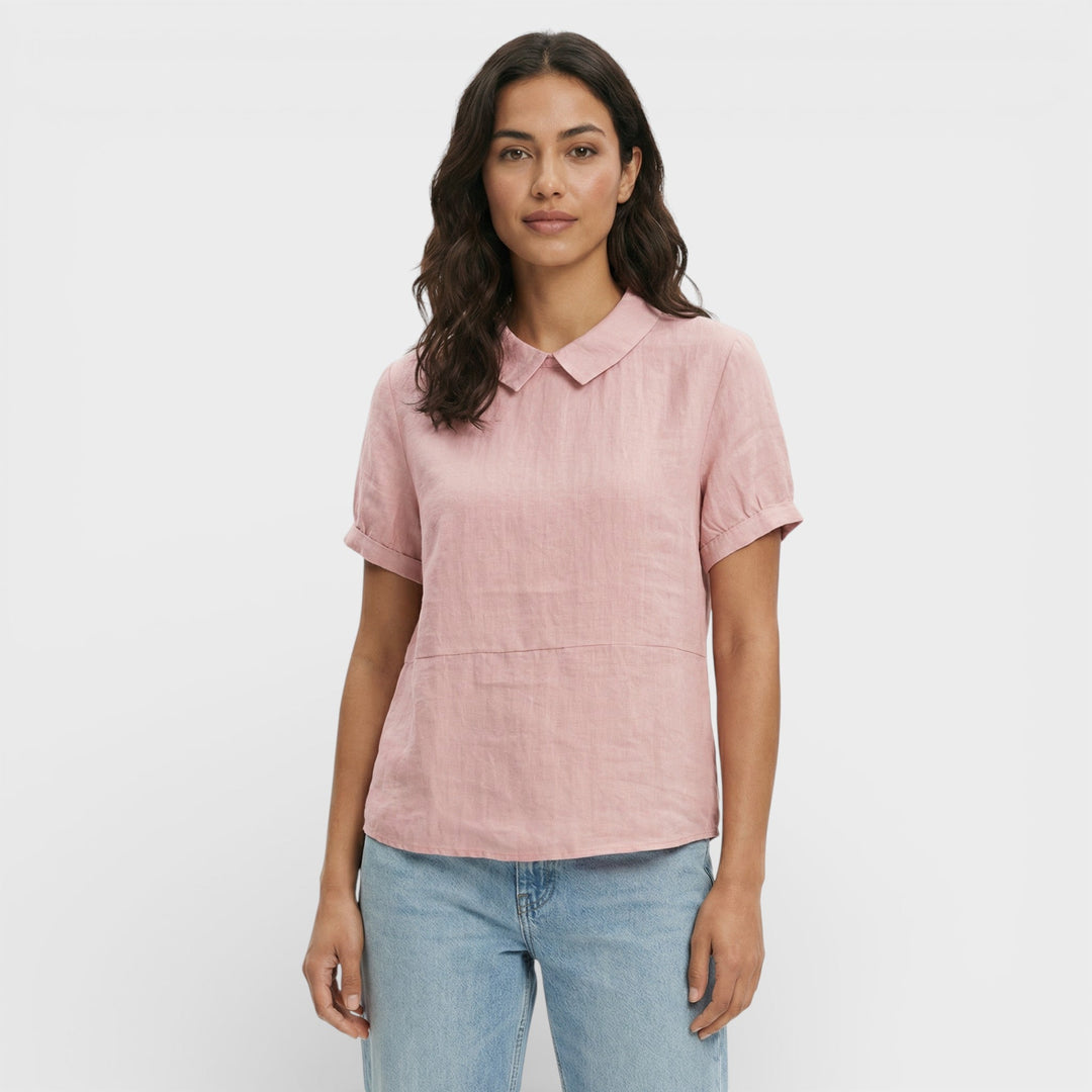 Blouse Manche Courte Col Rond Femme