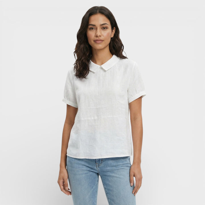 Blouse Manche Courte Col Rond Femme