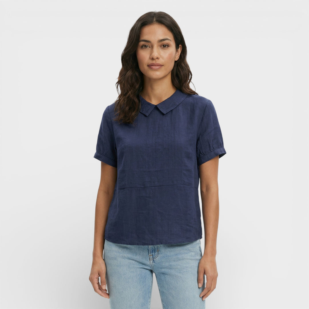 Blouse Manche Courte Col Rond Femme