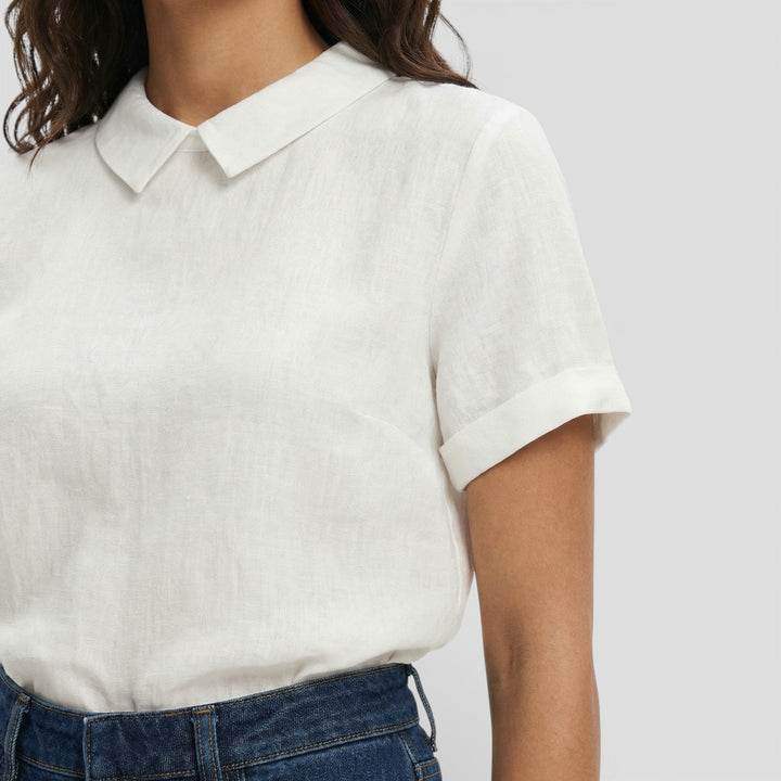 Blouse Manche Courte Col Rond Femme