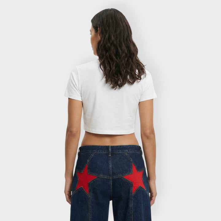 Jean Taille Basse Étoile Femme
