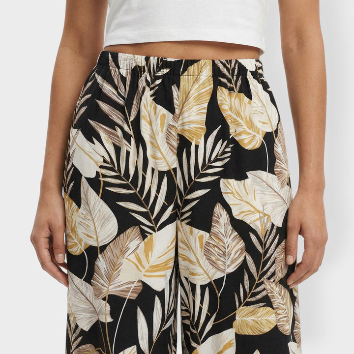 Pantalon Imprimé Large Élastique Femme
