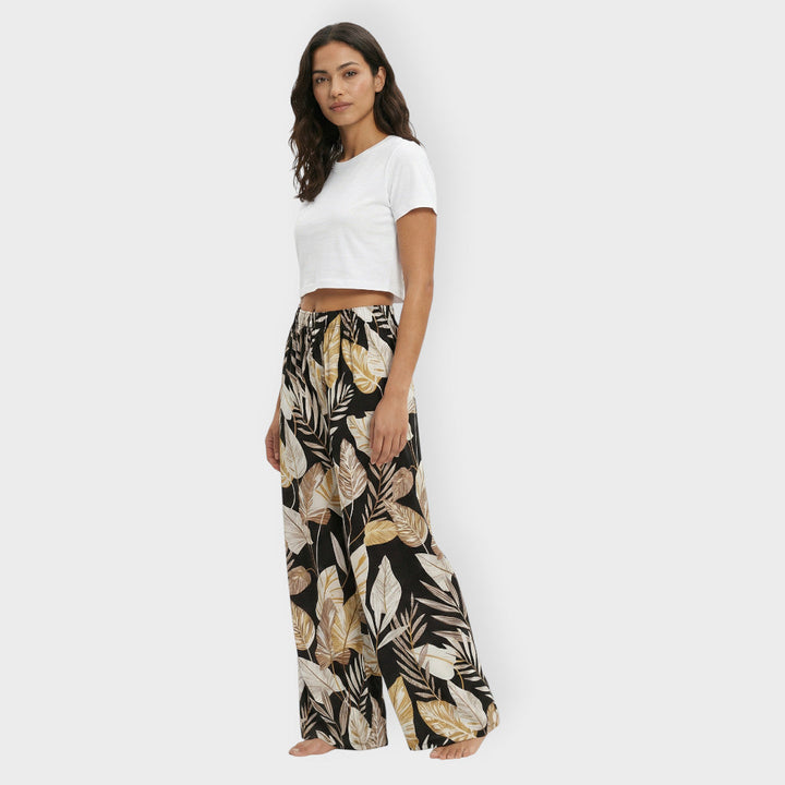 Pantalon Imprimé Large Élastique Femme