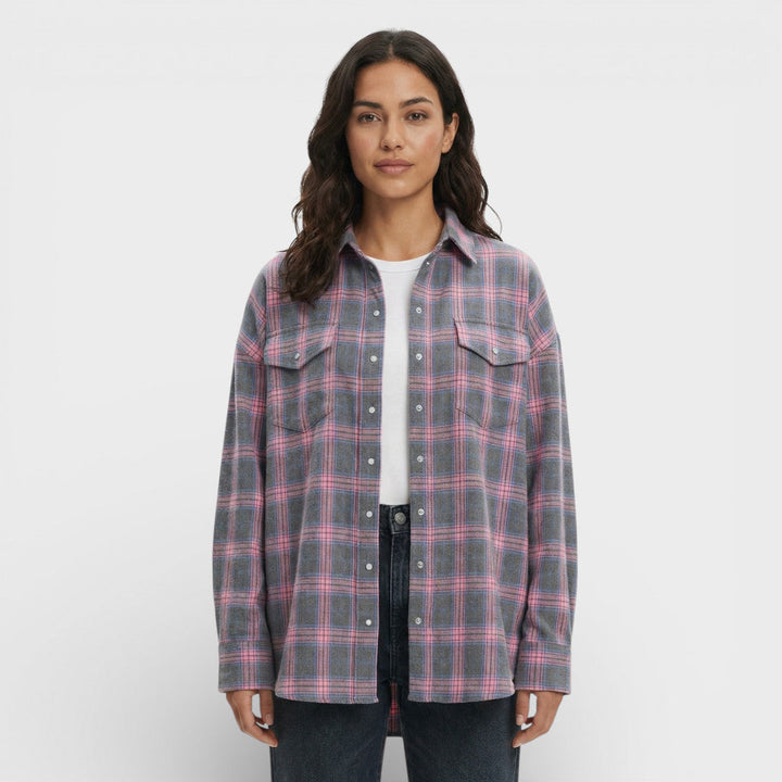 Chemise Vintage Carreaux Oversize Femme