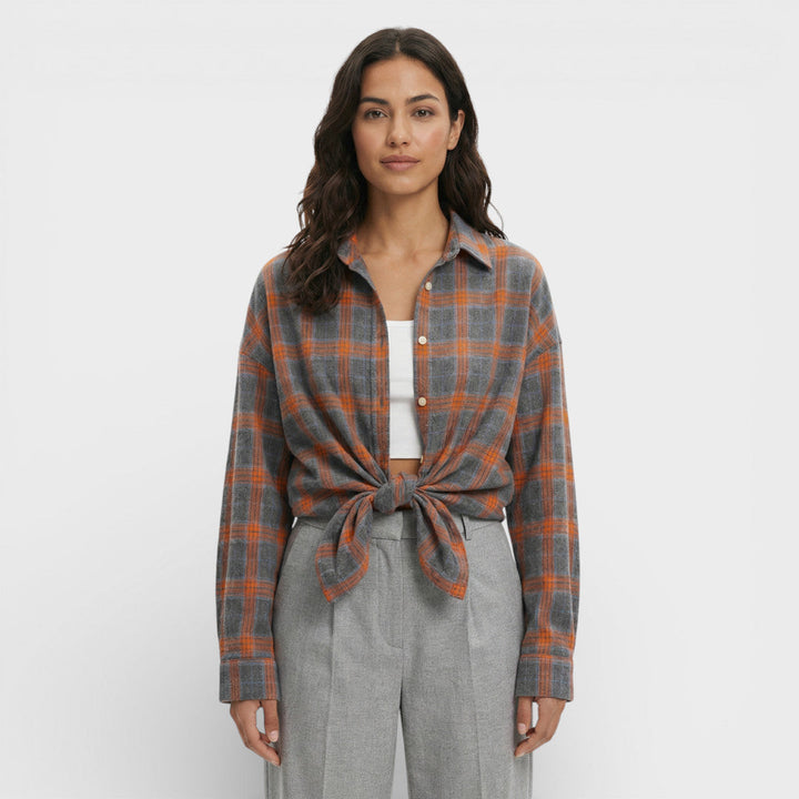 Chemise Vintage Carreaux Oversize Femme