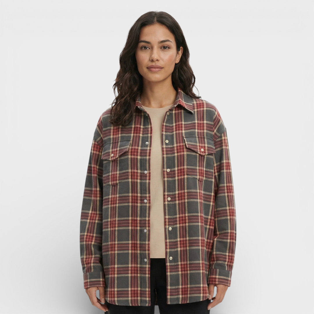 Chemise Vintage Carreaux Oversize Femme