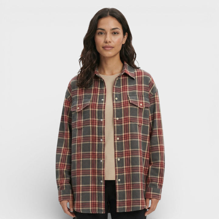 Chemise Vintage Carreaux Oversize Femme