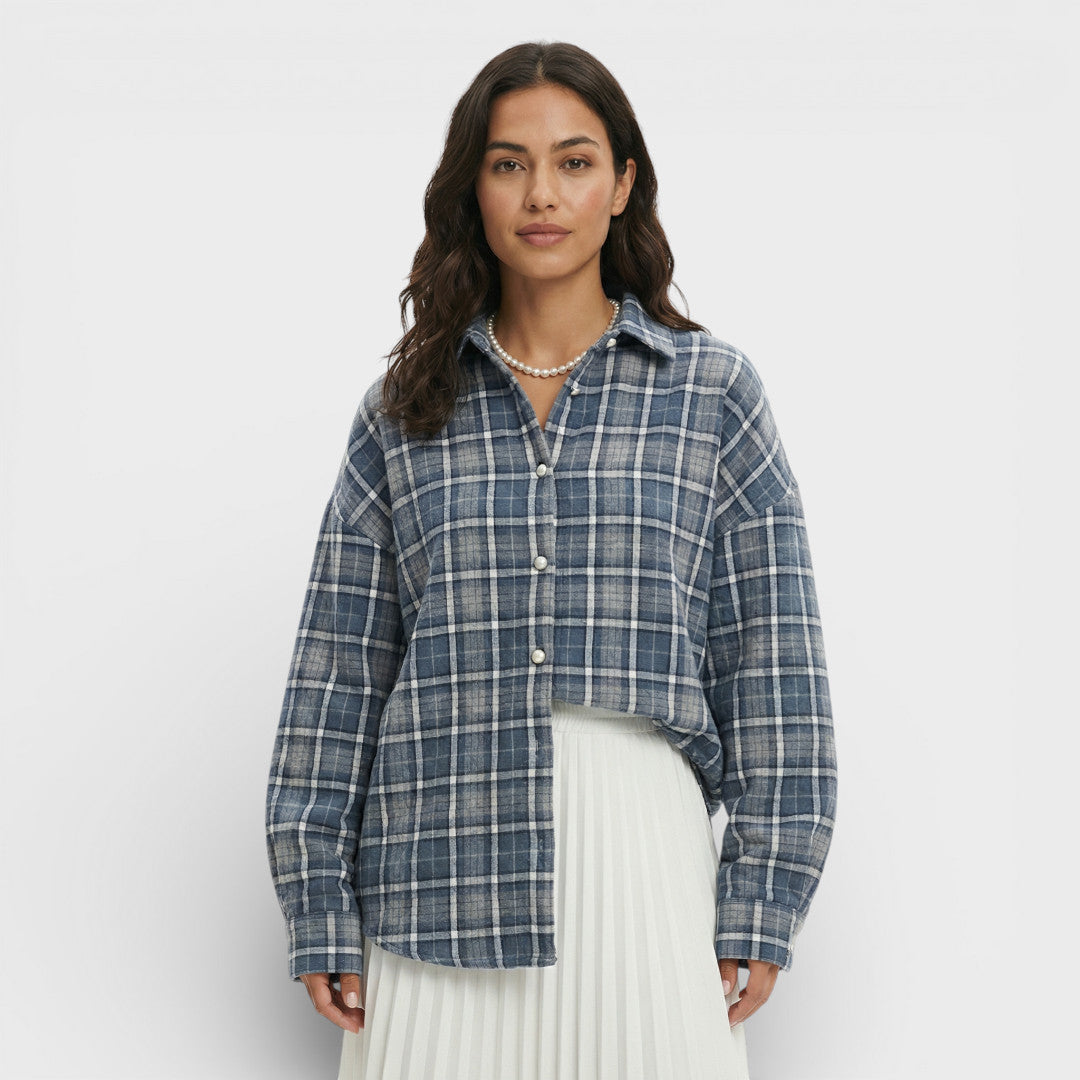 Chemise Vintage Carreaux Oversize Femme