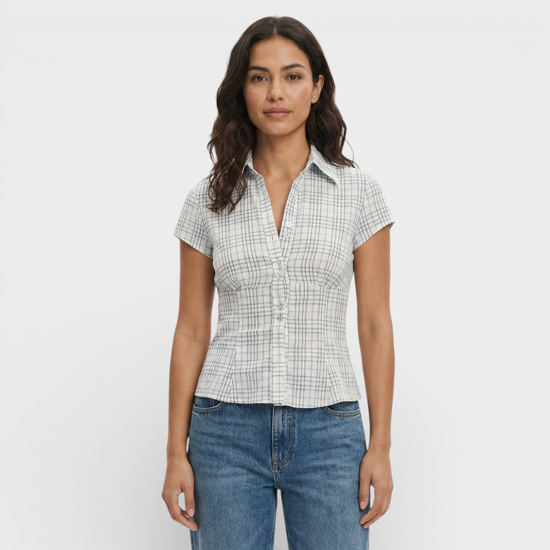 Chemise Carreaux Manche Courte Femme