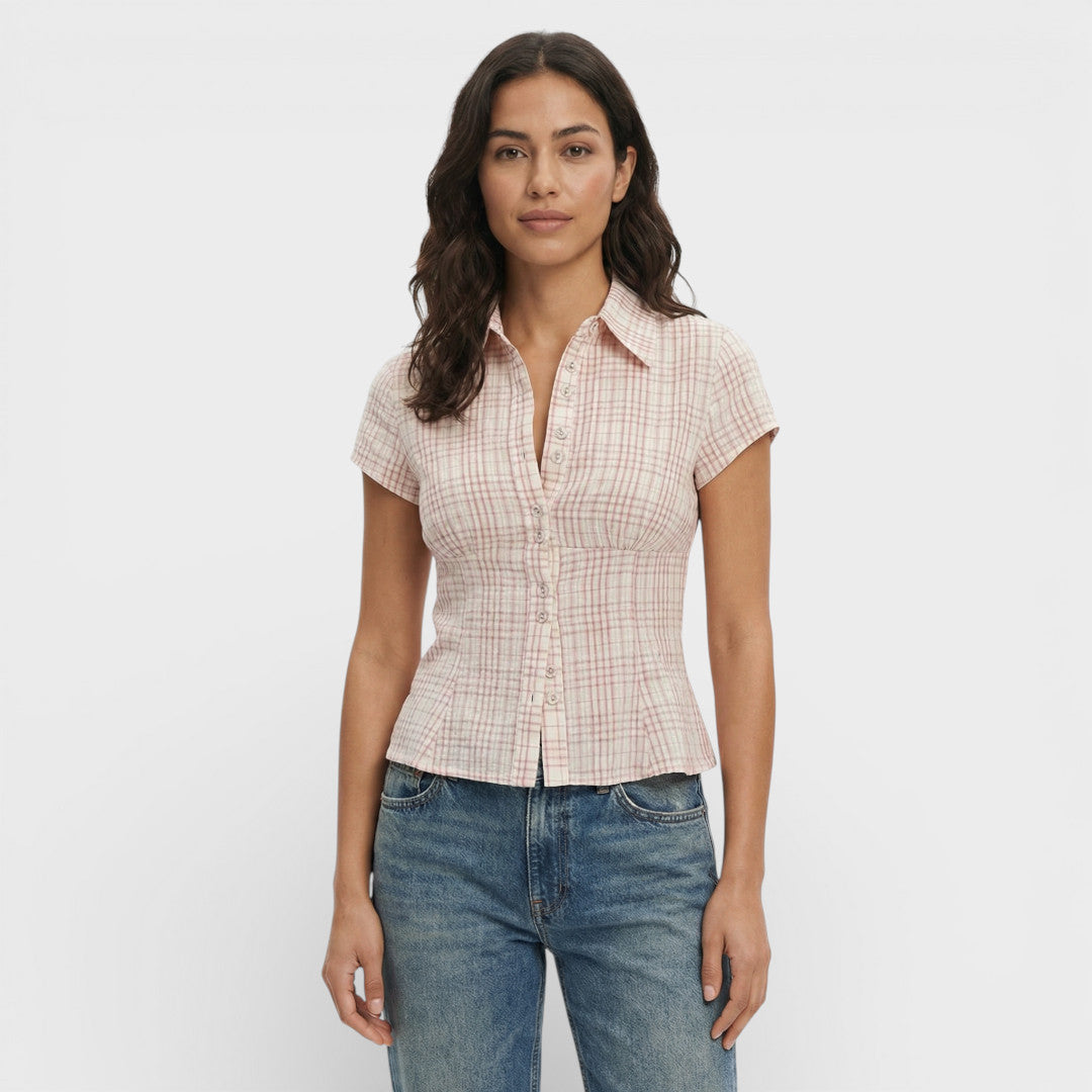 Chemise Carreaux Manche Courte Femme