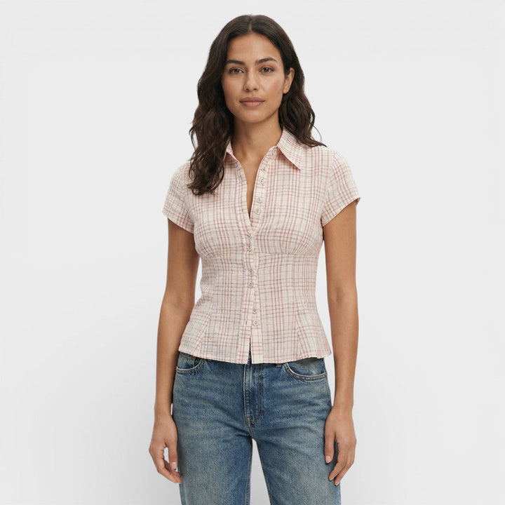 Chemise Carreaux Manche Courte Femme