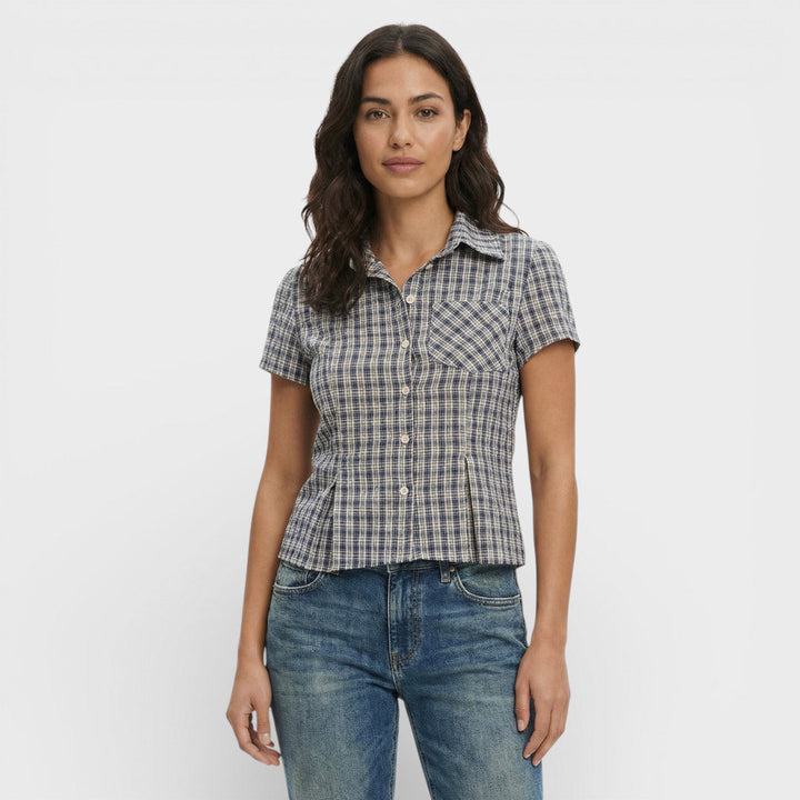 Chemise Carreaux Manche Courte Femme