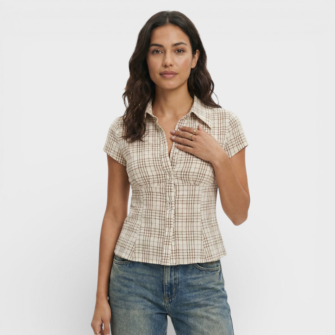 Chemise Carreaux Manche Courte Femme