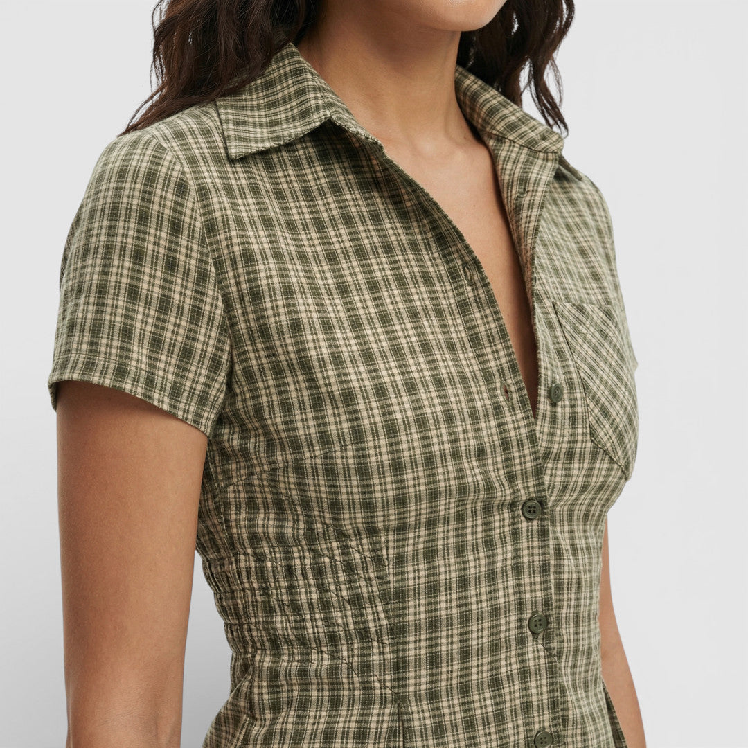 Chemise Carreaux Manche Courte Femme