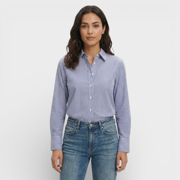 Blouse Rayures Manche Évasée Femme