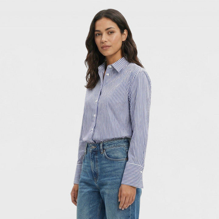 Blouse Rayures Manche Évasée Femme