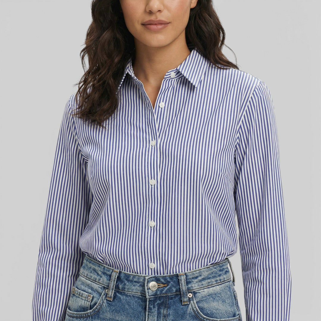 Blouse Rayures Manche Évasée Femme