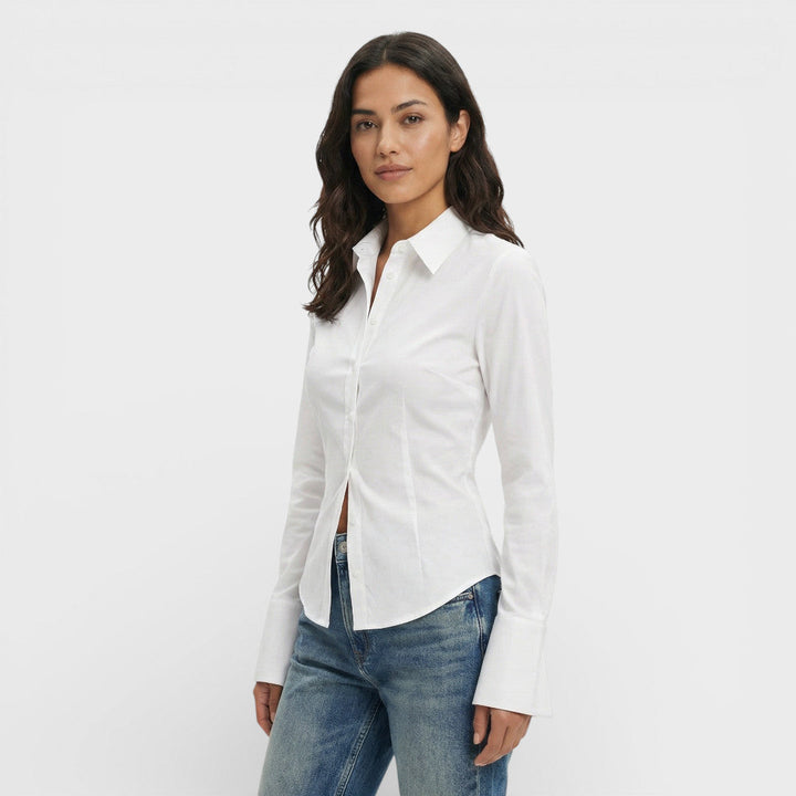 Blouse Ajustée Manche Évasée Femme