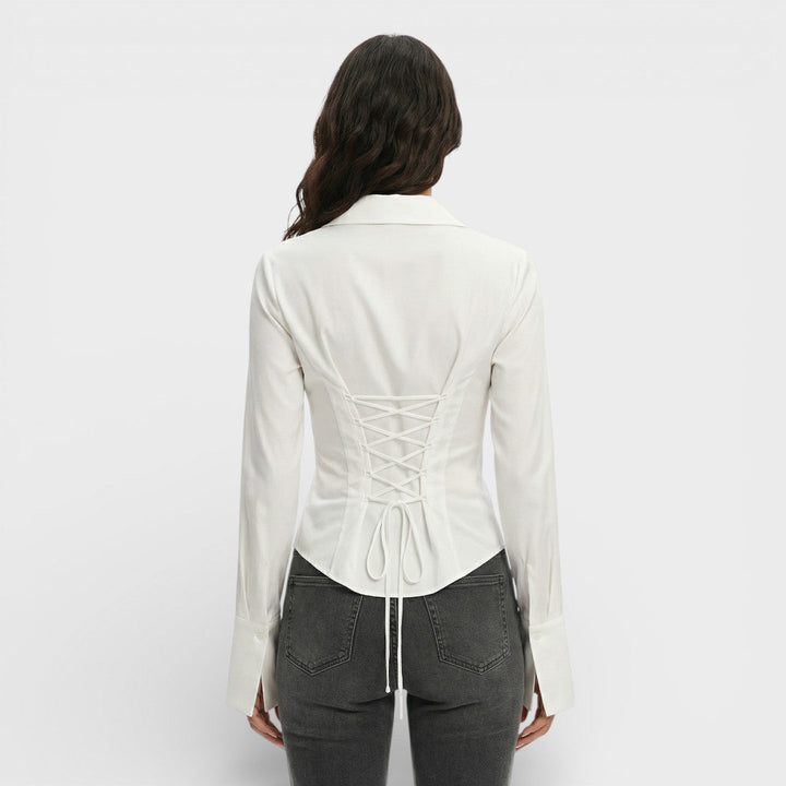 Blouse Ajustée Manche Évasée Femme