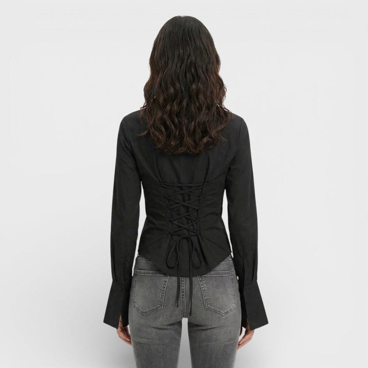 Blouse Ajustée Manche Évasée Femme