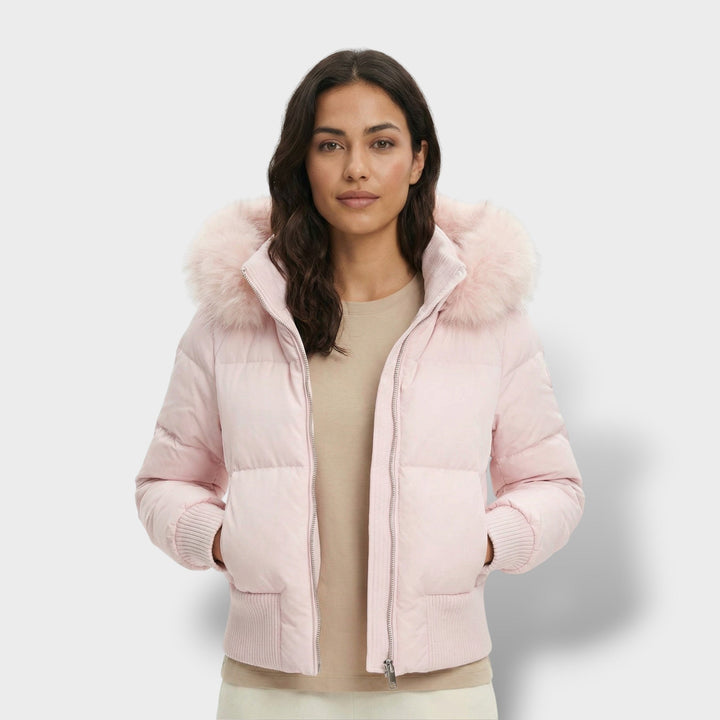 Veste Matelassée Capuche Fourrure Femme