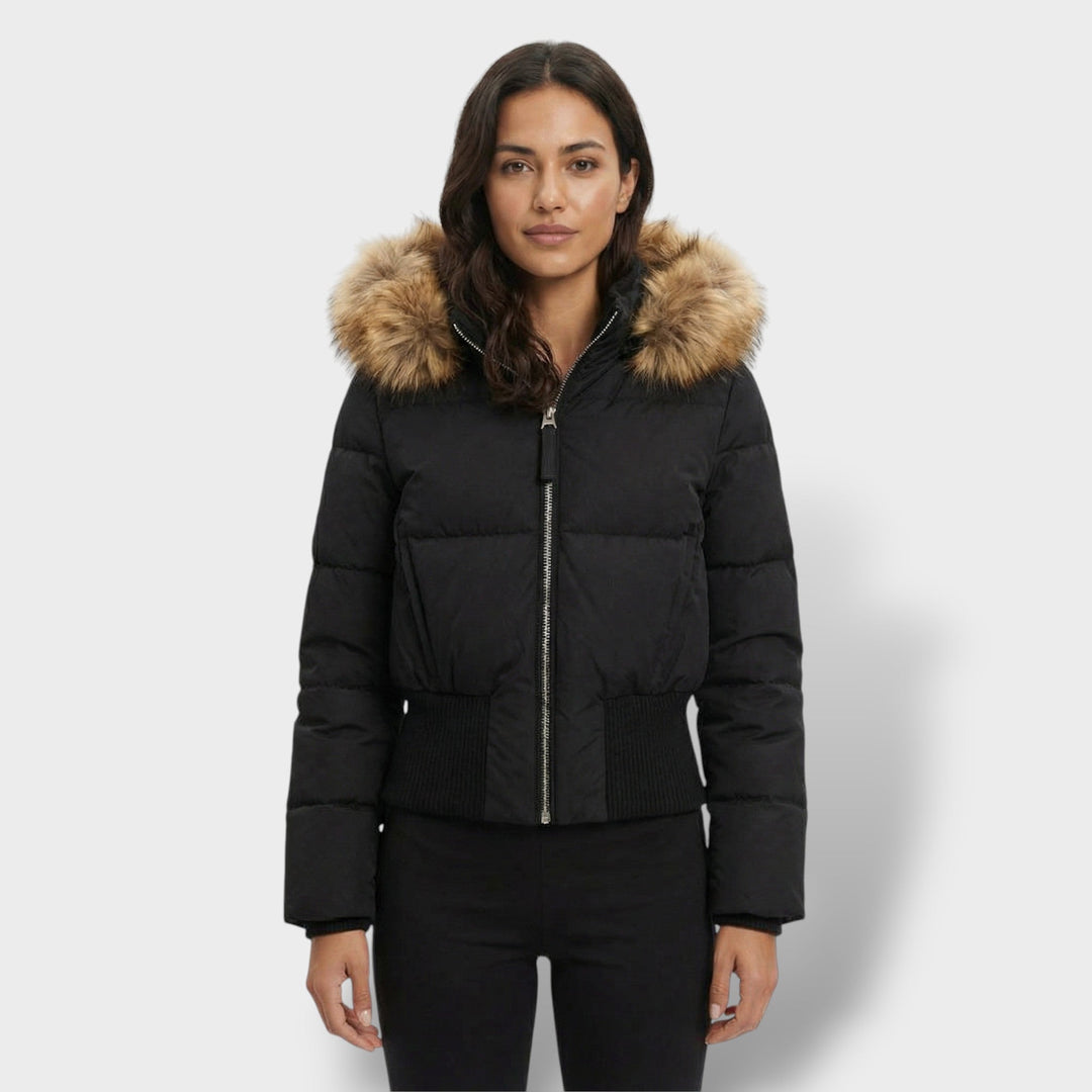 Veste Matelassée Capuche Fourrure Femme