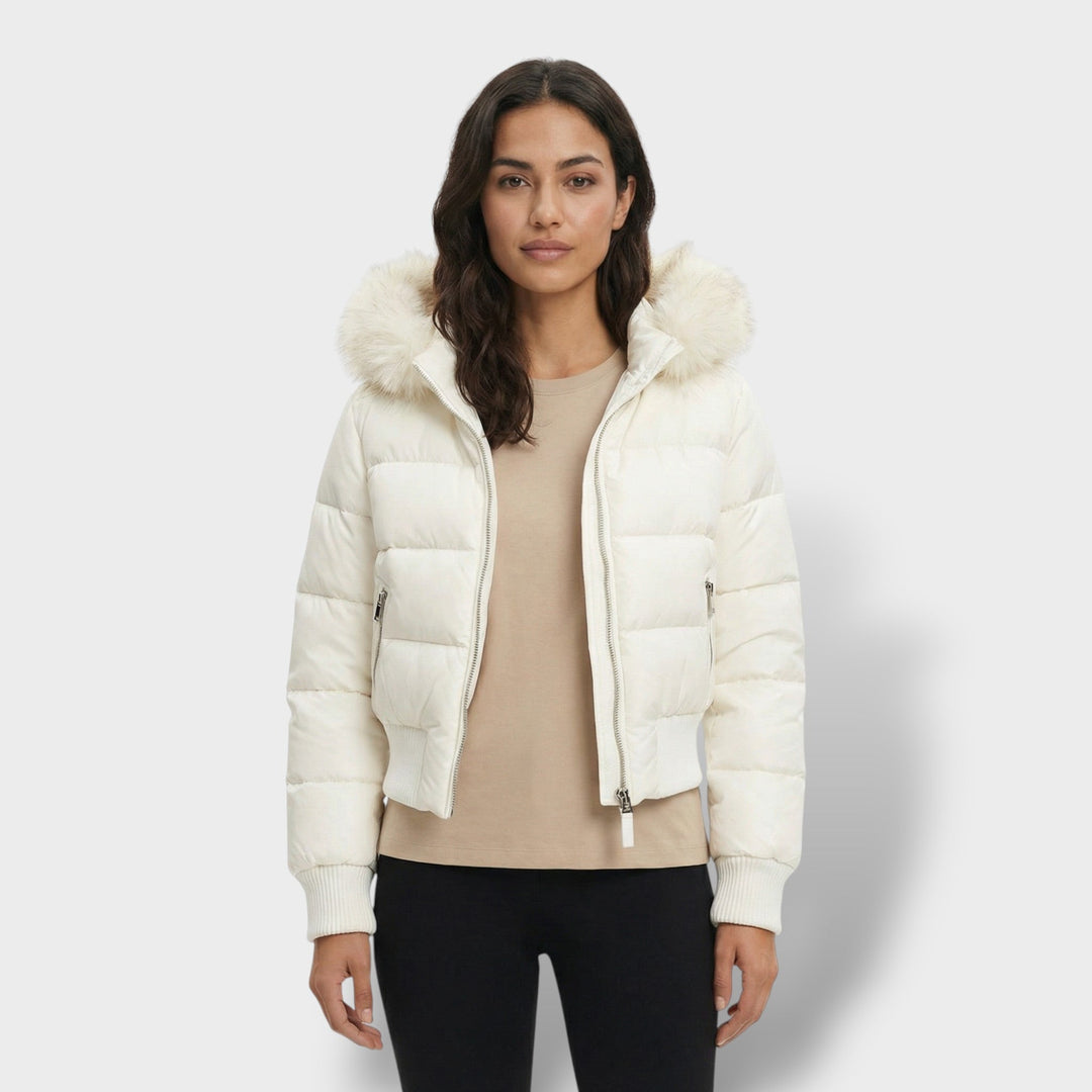 Veste Matelassée Capuche Fourrure Femme