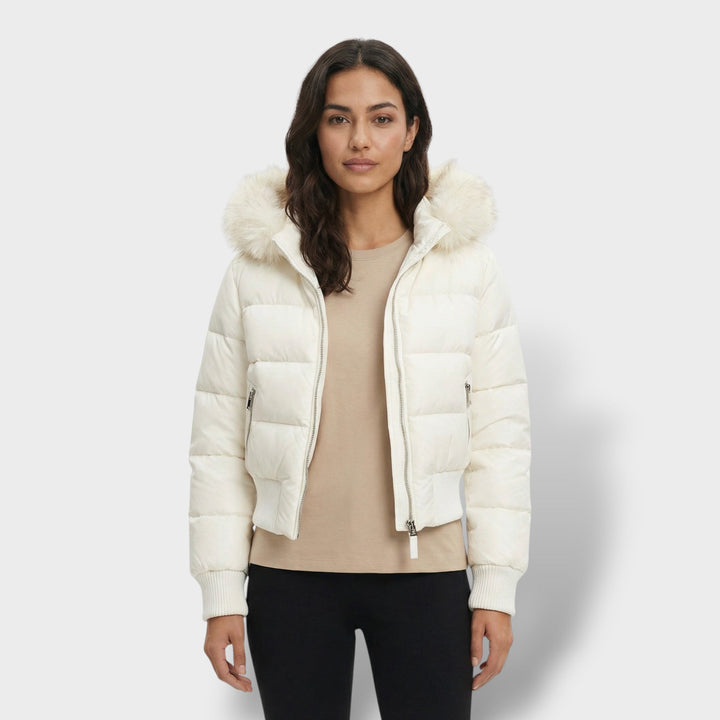 Veste Matelassée Capuche Fourrure Femme