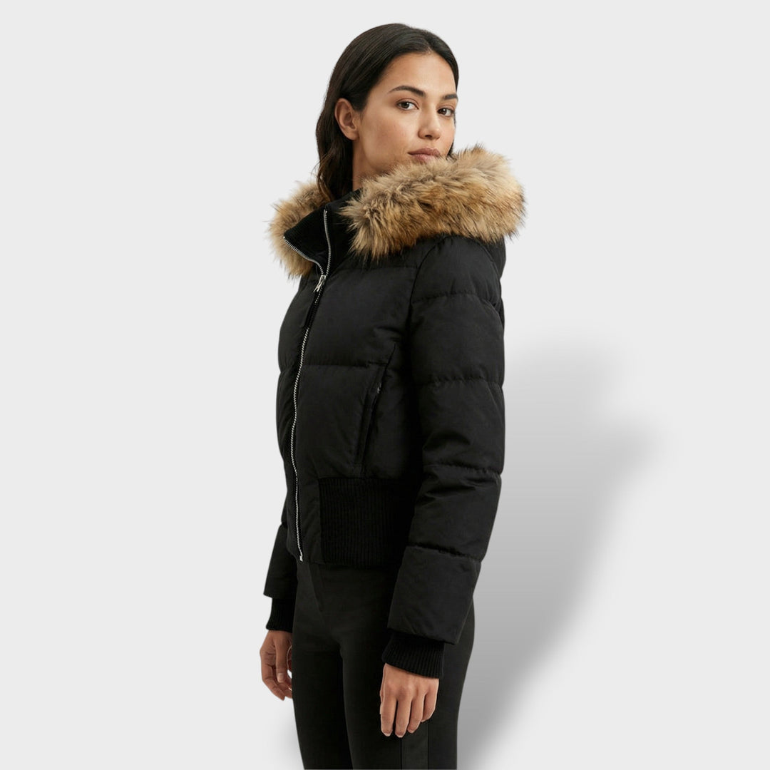 Veste Matelassée Capuche Fourrure Femme