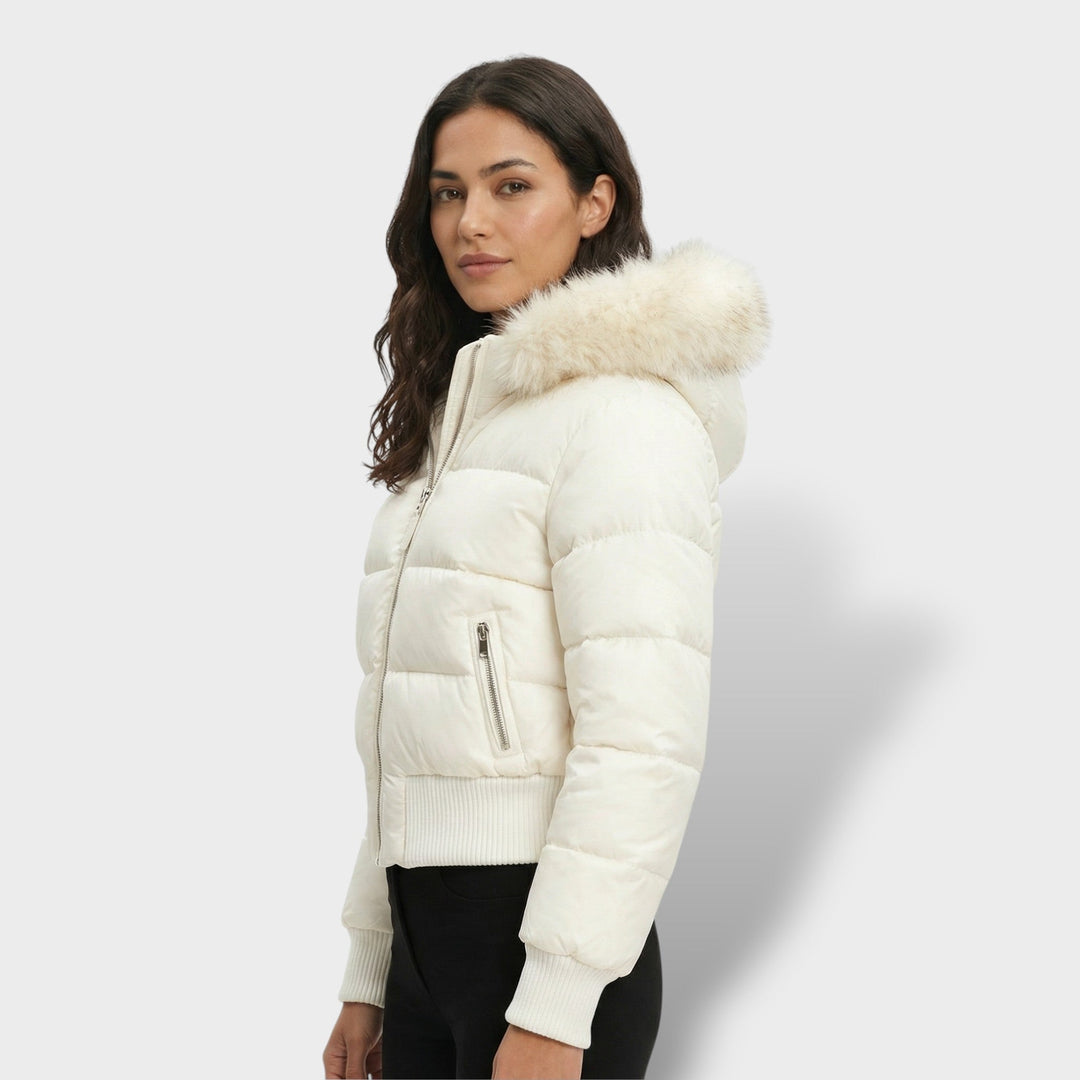 Veste Matelassée Capuche Fourrure Femme