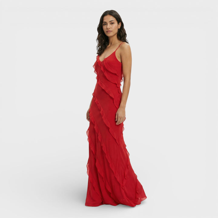 Robe Élégante à Volants Femme