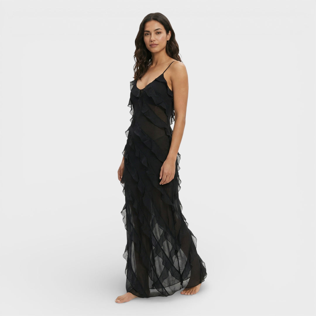 Robe Élégante à Volants Femme