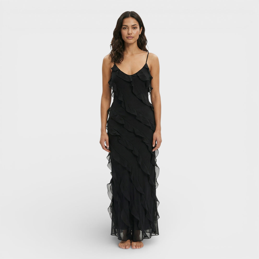 Robe Élégante à Volants Femme