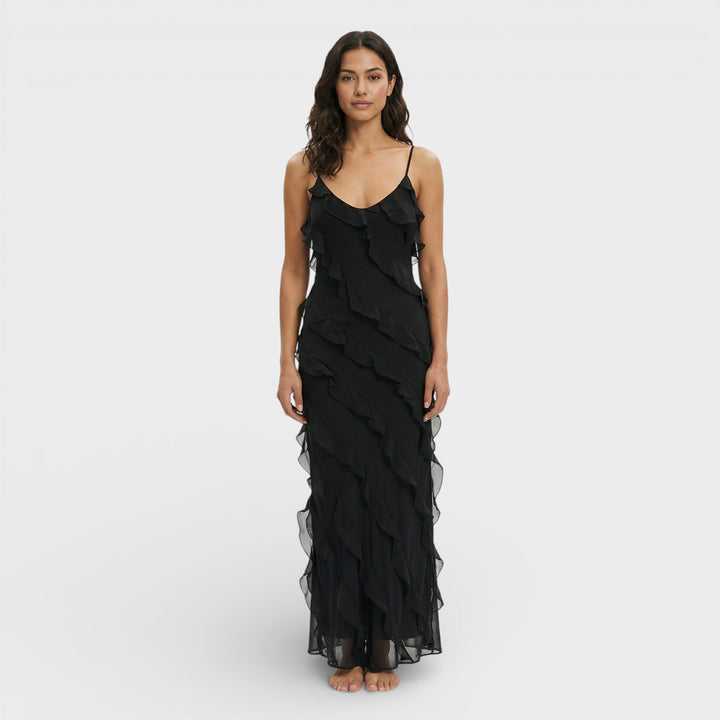Robe Élégante à Volants Femme
