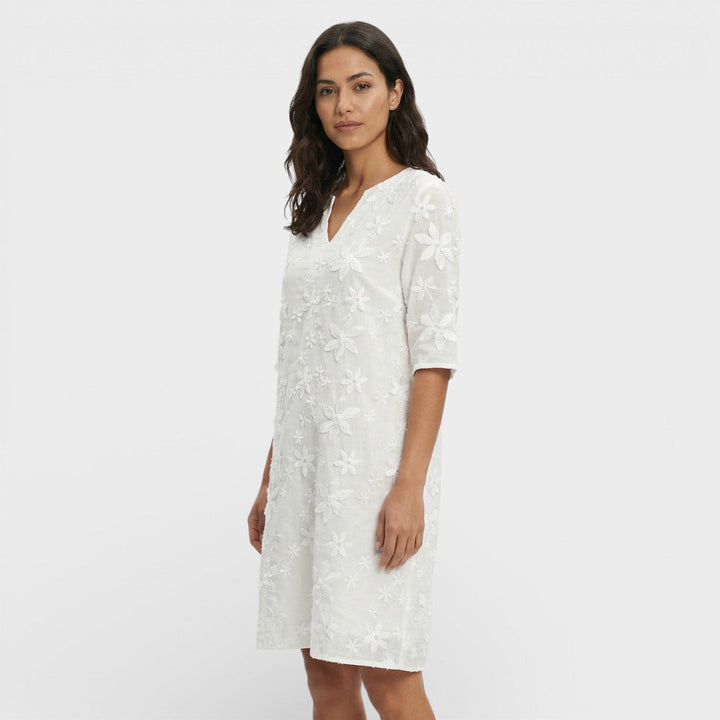 Robe Midi Brodée Fleurs Femme