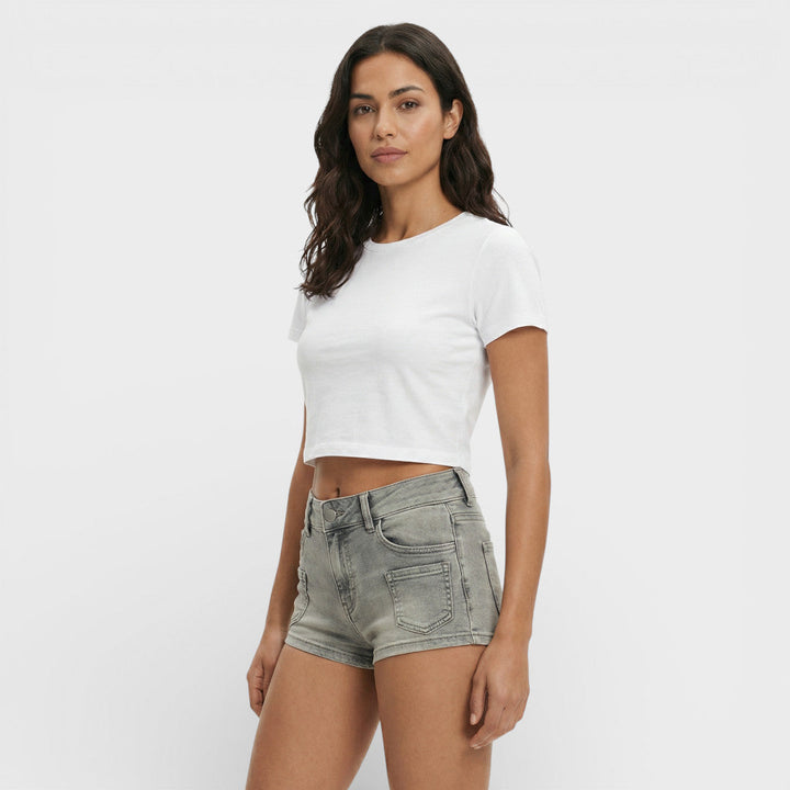 Short Jean Ajusté Femme Taille Basse