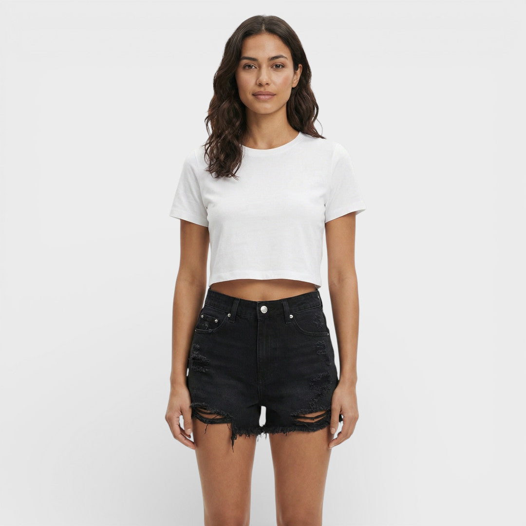 Short Jean Déchiré Femme