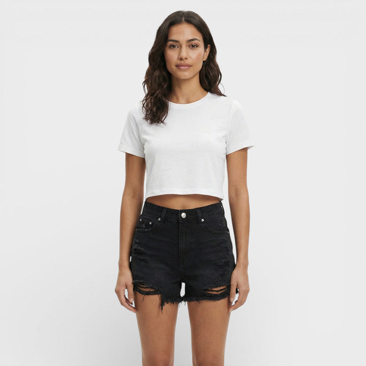 Short Jean Déchiré Femme