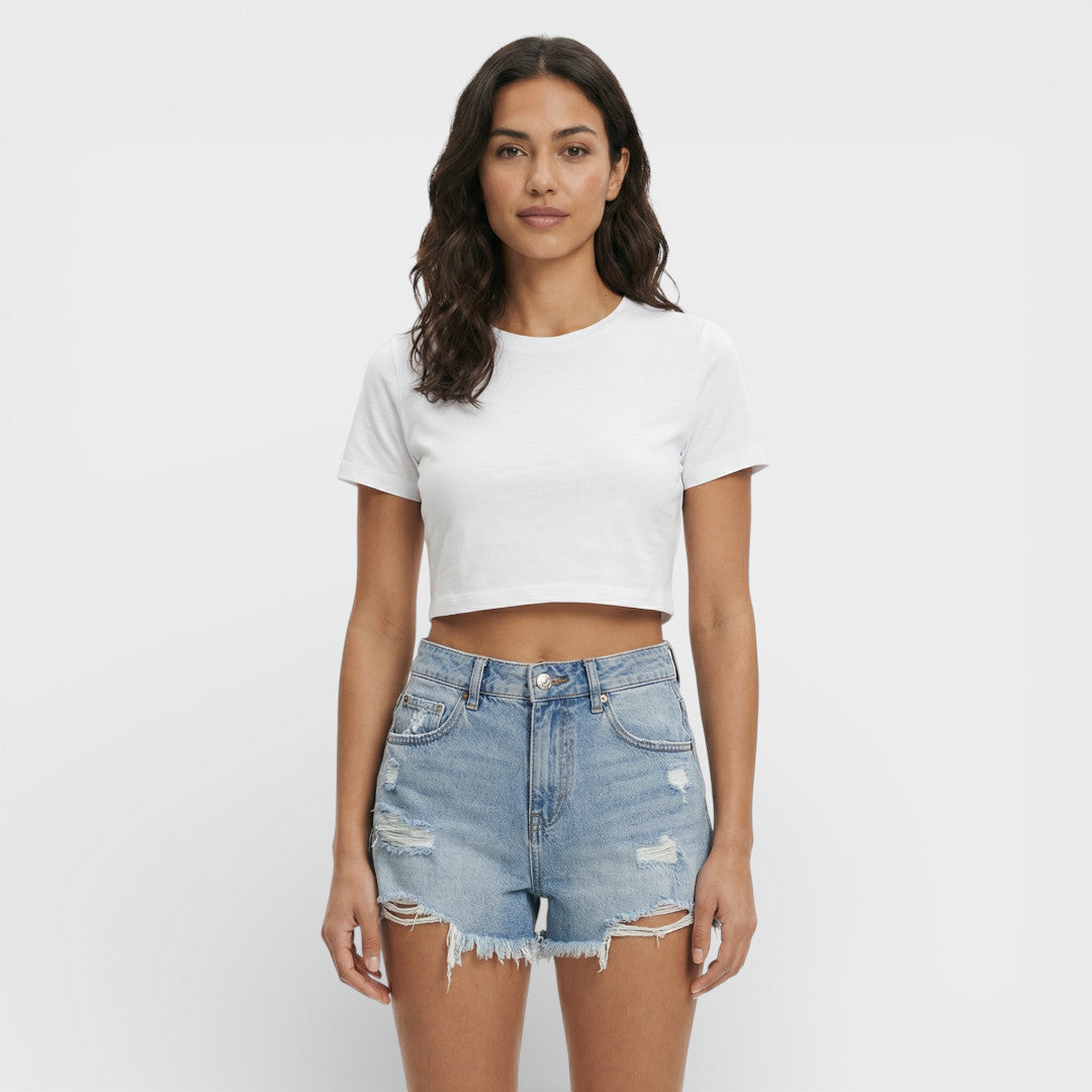 Short Jean Déchiré Femme
