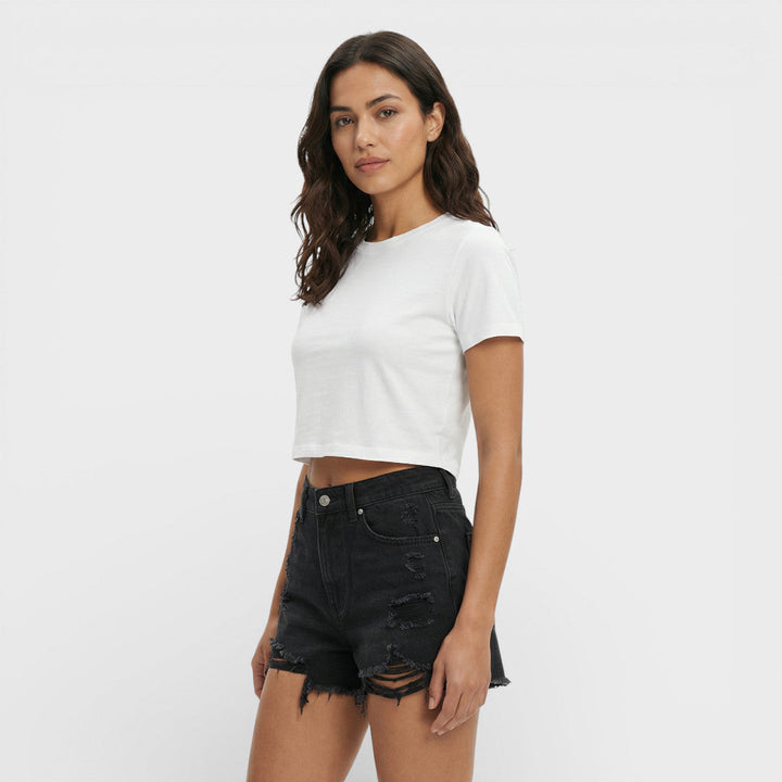 Short Jean Déchiré Femme