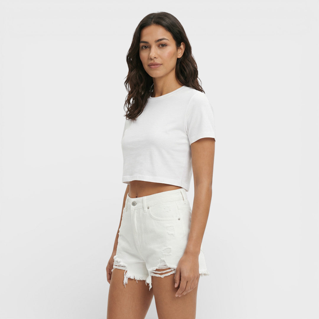 Short Jean Déchiré Femme