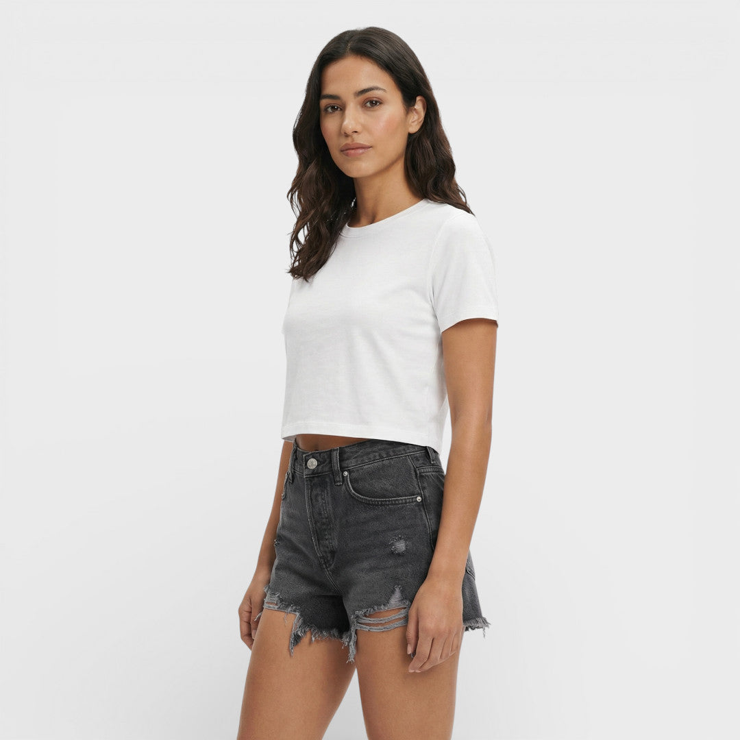 Short Jean Déchiré Femme