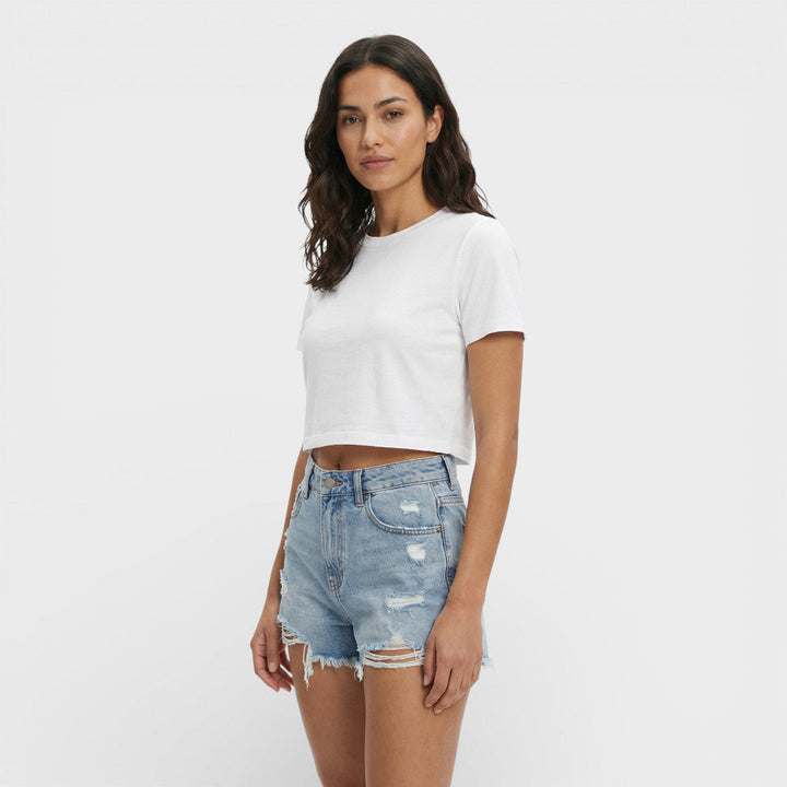 Short Jean Déchiré Femme