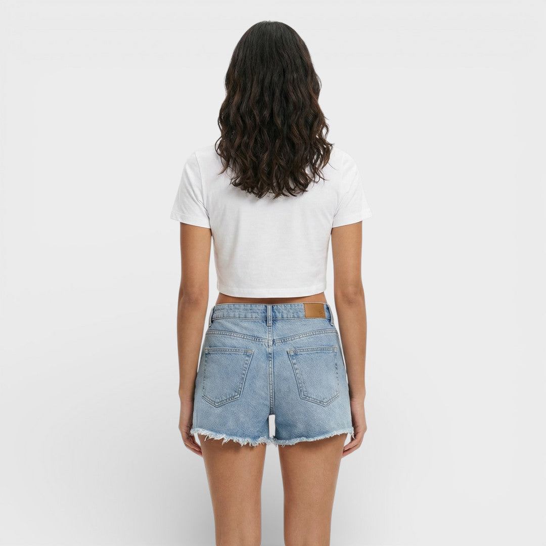 Short Jean Déchiré Femme