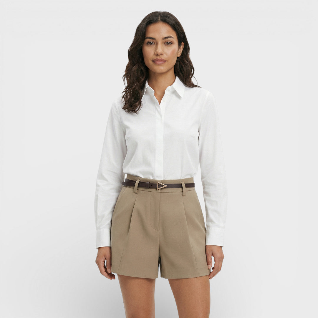 Short Femme Taille Haute Avec Ceinture