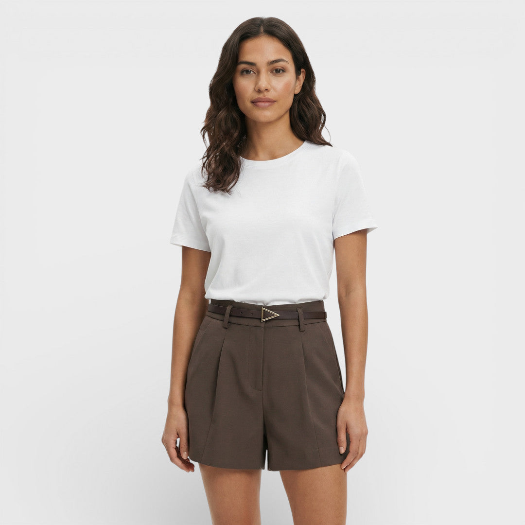 Short Femme Taille Haute Avec Ceinture