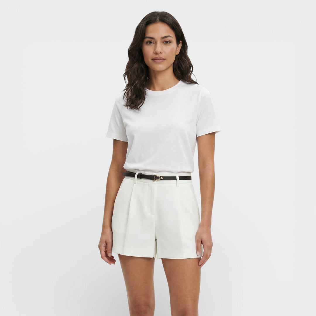 Short Femme Taille Haute Avec Ceinture