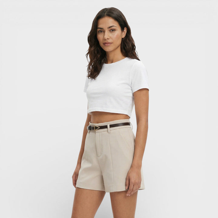 Short Femme Taille Haute Avec Ceinture