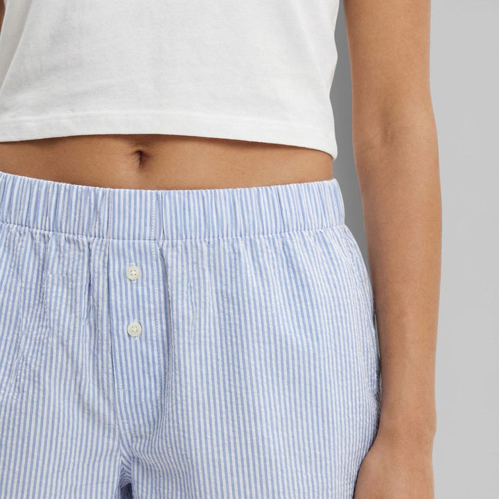 Short Rayures Taille Élastique Femme